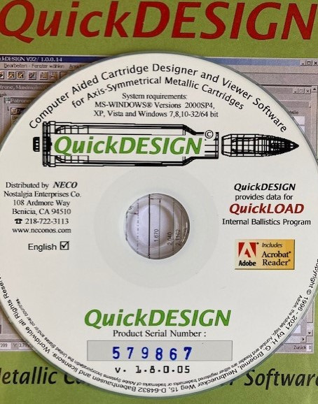 QuickDESIGN Computer Aided Cartridge Design Program , NECO